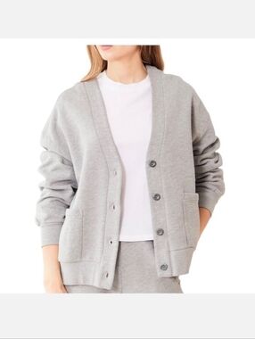 XIRENA benny v-neck cardigan in heather grey Size XL